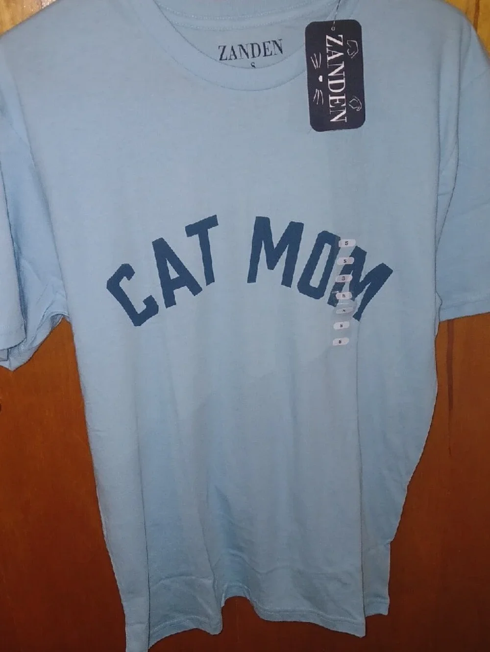 Cat Mom Tee in Light Blue
